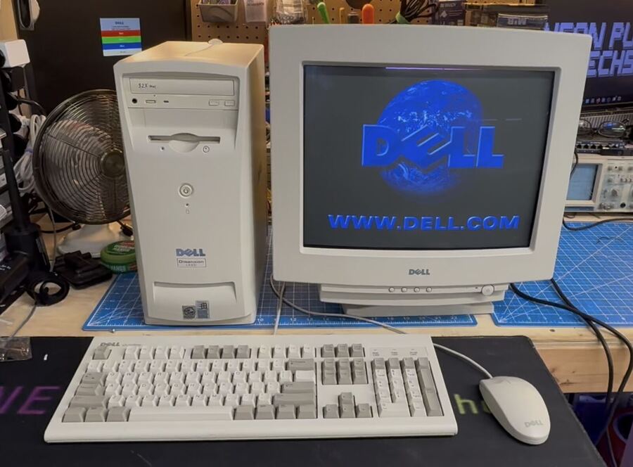 Dell tower with its matching Dell CRT monitor