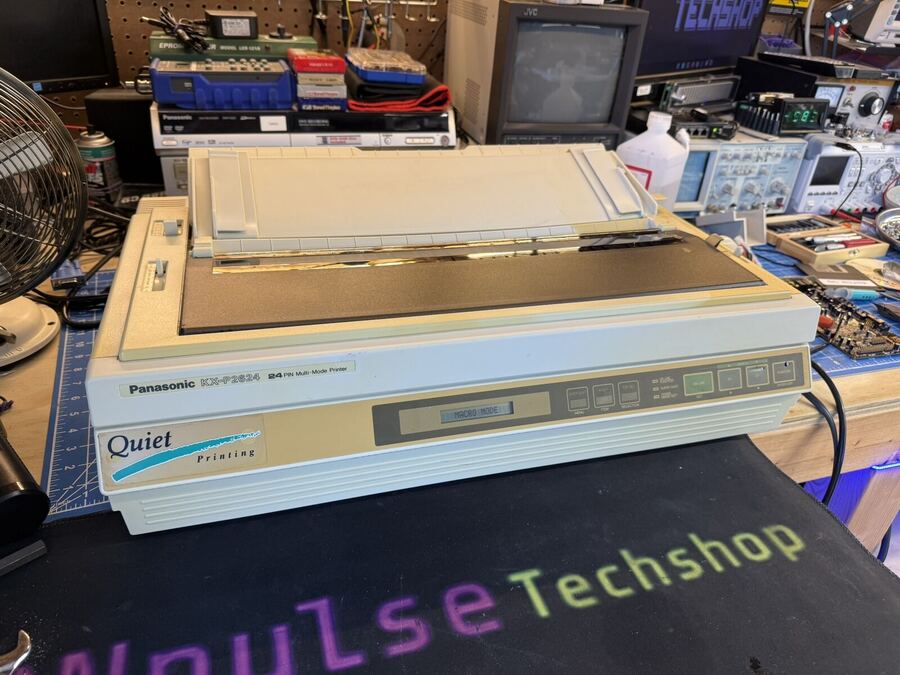 Panasonic dot matrix printer on the bench